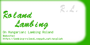 roland lambing business card